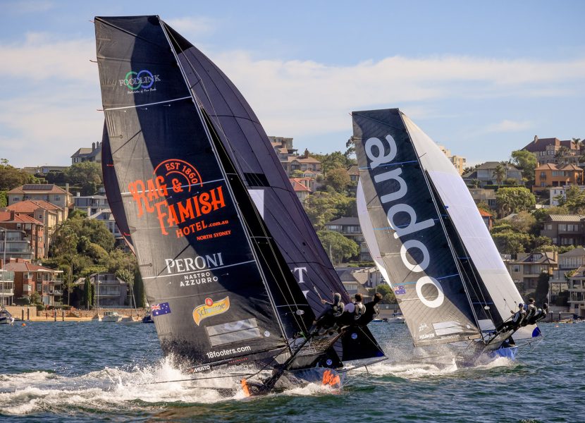 Andoo defeats Rag & Famish Hotel in an exciting spinnsker dash to the finish line (SailMedia)
