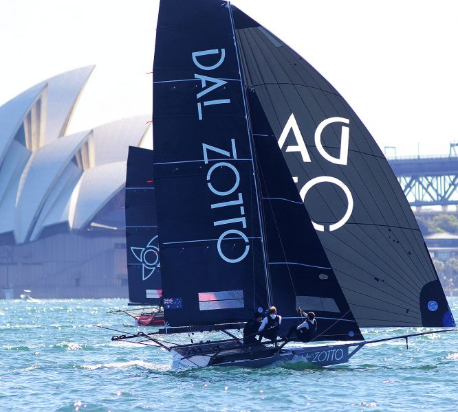 Dal Zotto and race winner Noakesailing challenging for the lead in last Sunday's Spring Championship on Sydney Harbour