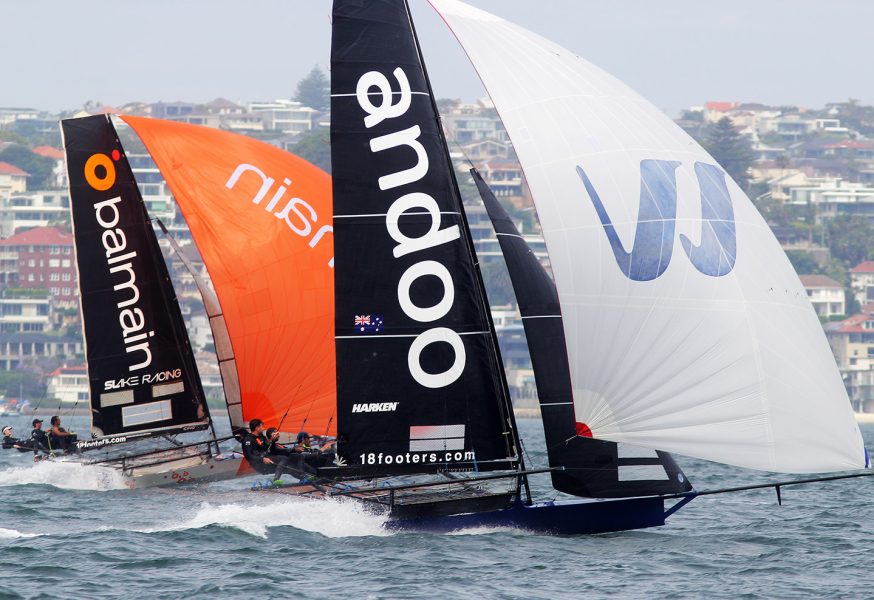 NSW Championship favourite, Andoo shows her downwind speed during the Spring Championship