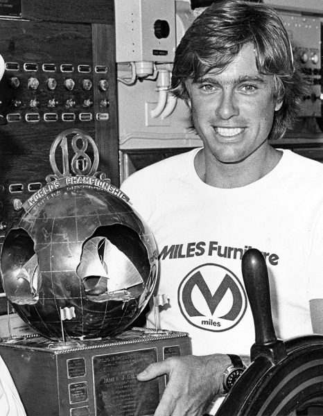 Stephen Kulmar with the Giltinan Trophy after Miles Furniture victory in 1976