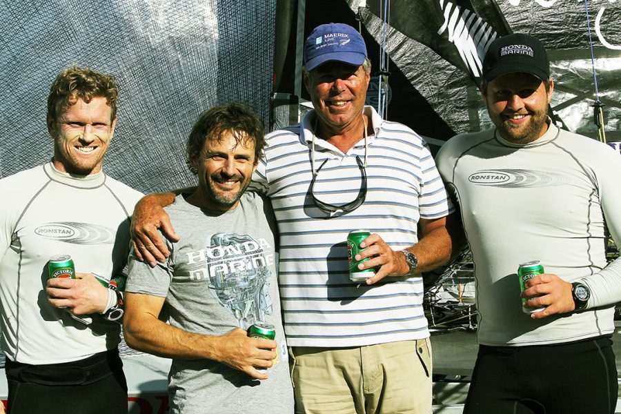 Team manager Graham Catley with the 2018 winning Honda Marine team (Frank Quealey)