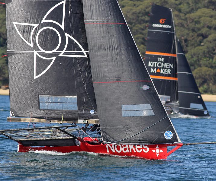 The Kitchen Maker-Caesarstone leads Noakesailing on the final windward lap of the course