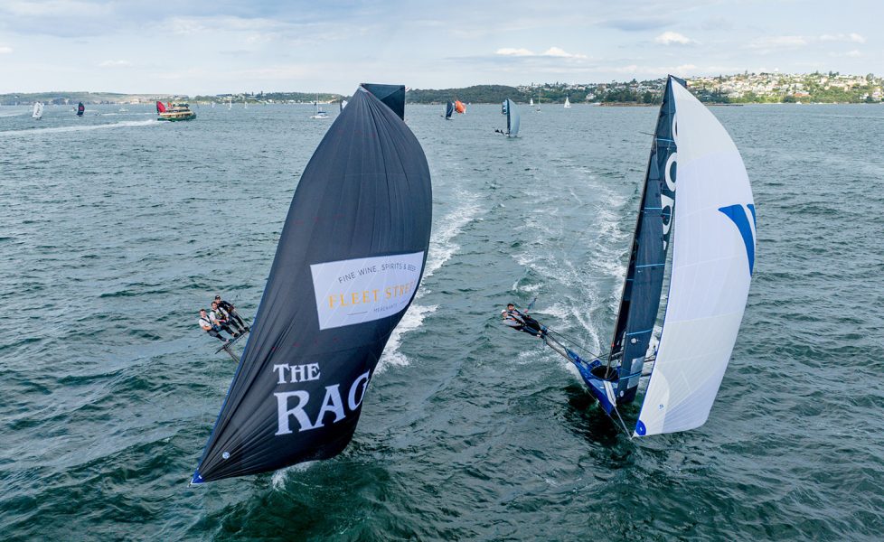 The Rag and Andoo race for second place in Race 2 of the NSW title (SailMedia)