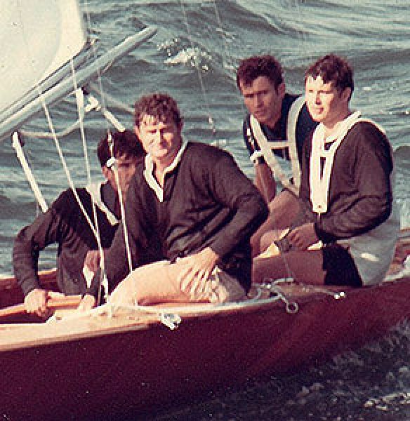 The Thomas Cameron crew relax after winning another championship race