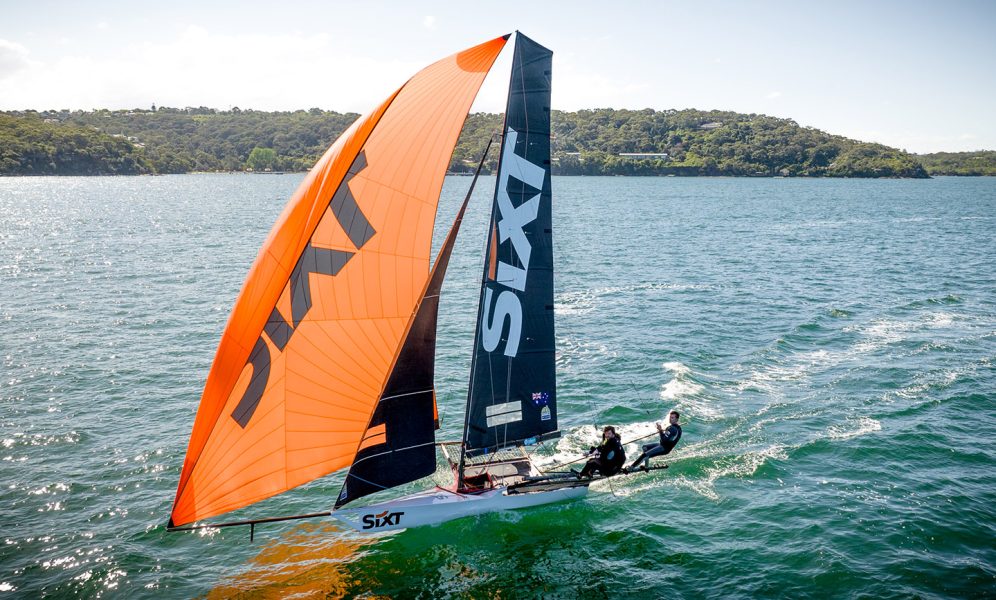 The new Sixt skiff in action during Race 1 (SailMedia)